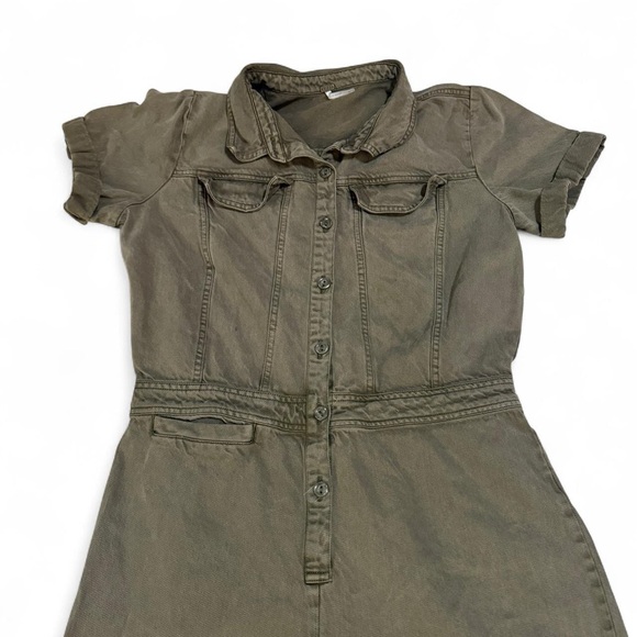 YFB Young, Fabulous & Broke Olive Green Denim Jumpsuit - Picture 3 of 6